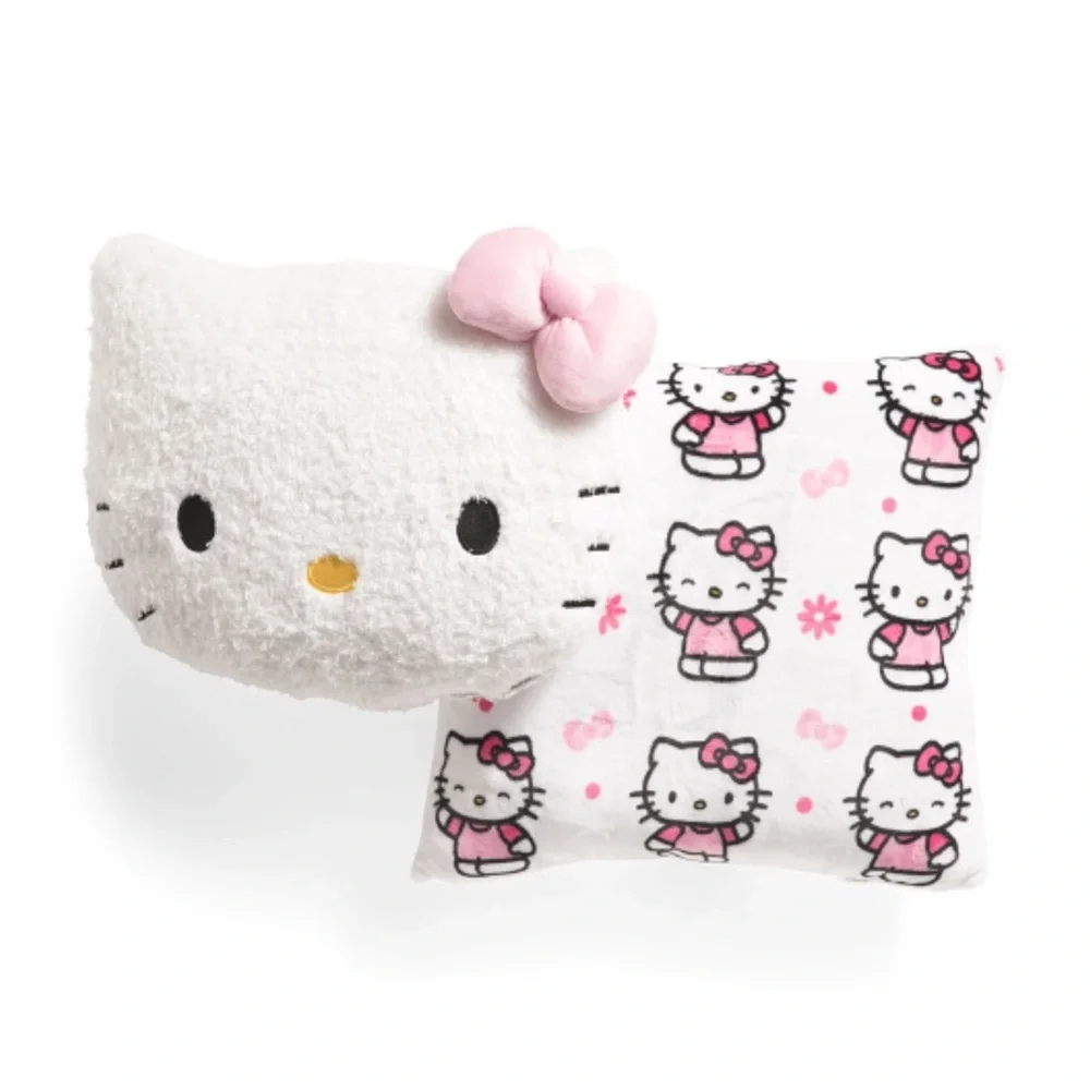 Hello Kitty Pink Daisies And Bows Decorative Pillow Set Made By Sanrio